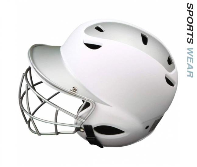 Diamond DBH 97 Batters Helmet with Face Guard (White-Silver) 